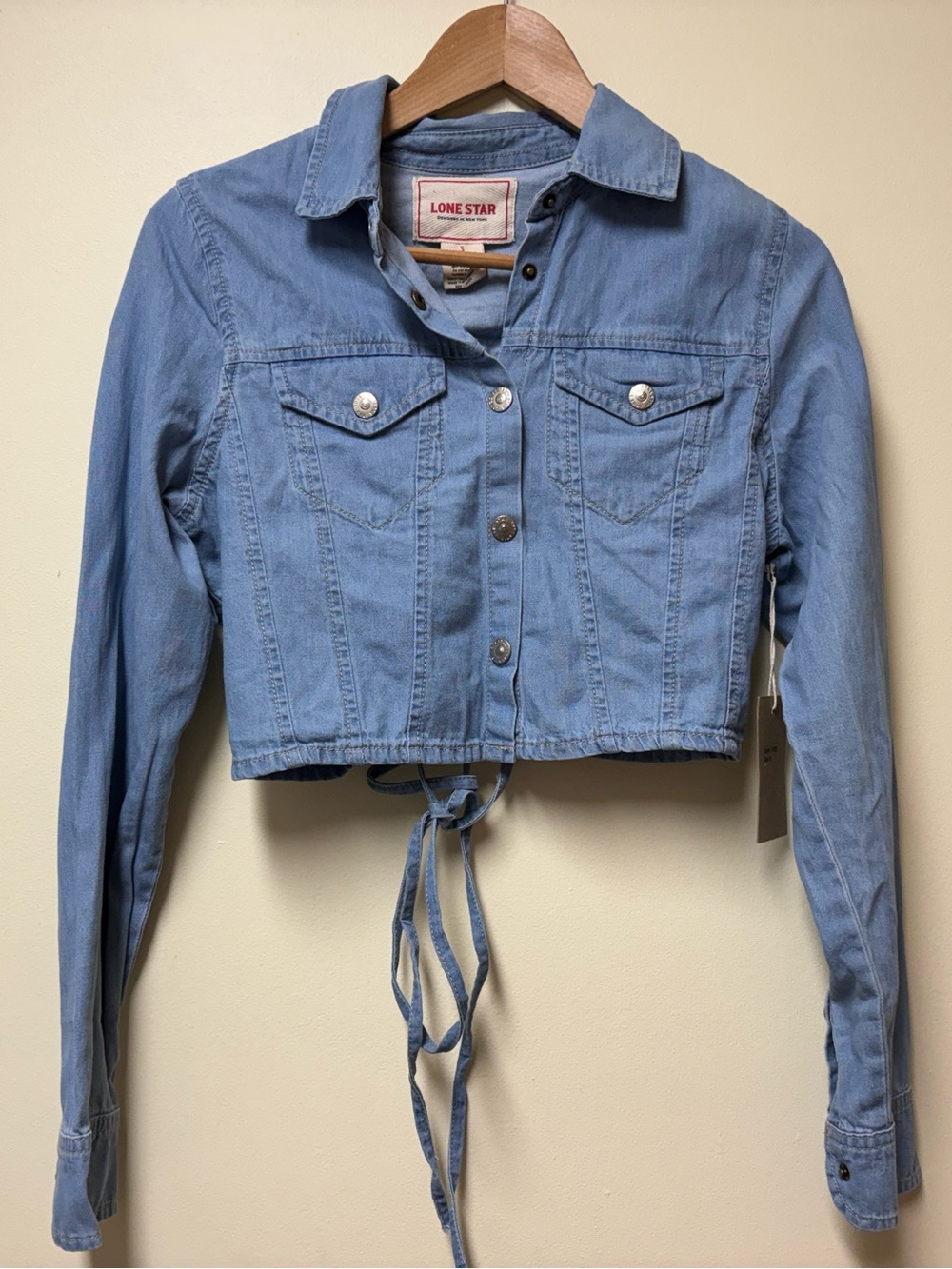 Lonestar Lace Up Back Denim Festival Jacket - Small NWT